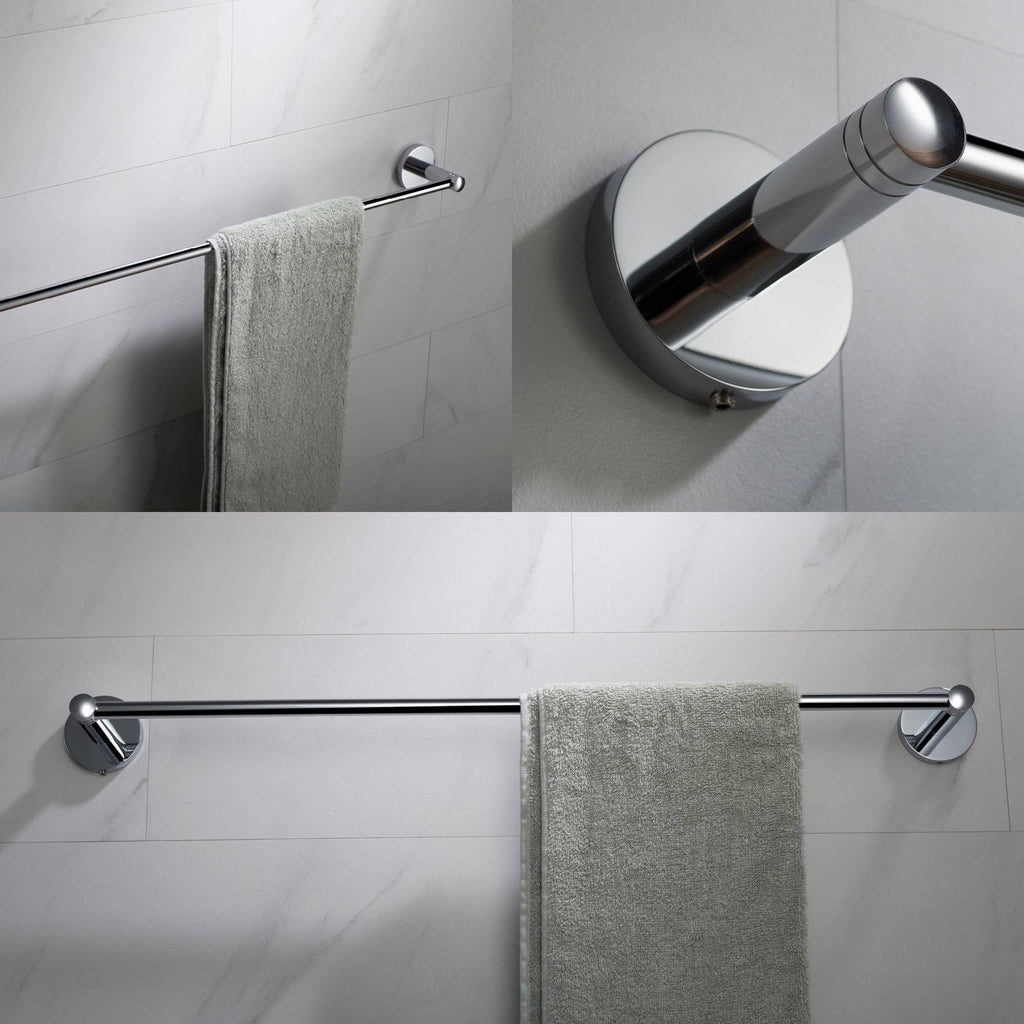 24 in. Brushed Nickel Bath Hardware Set with Towel Bar Paper Holder Towel Ring Robe Hook 4 Piece J5208