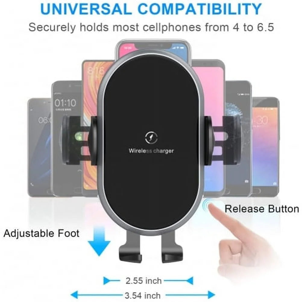 Car Wireless Charger Mount Dashboard Air Vent Holder Fast Charge Auto Sensor Dock Cradle Y67552