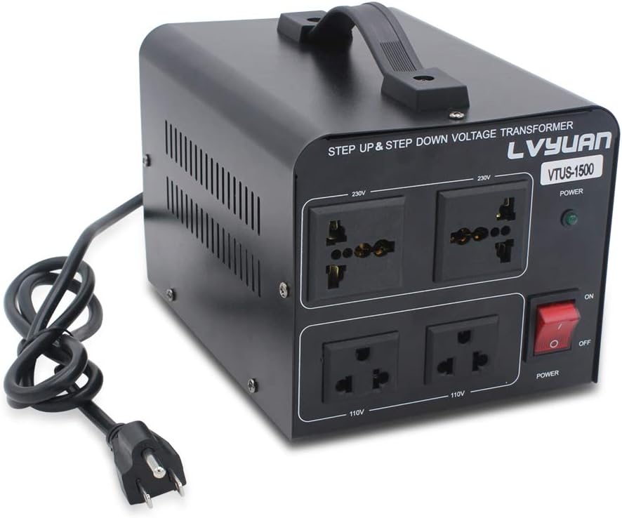 Voltage Transformer Converter 1500 Watt Step Up/Down with 2 US Outlets, 2 Universal Outlets H7064