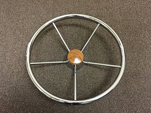 SS304 Five Spoke Steering Wheel with Teak Cap J438