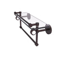 Antique Bronze Glass Shelf with Gallery Rail and Towel Bar E239