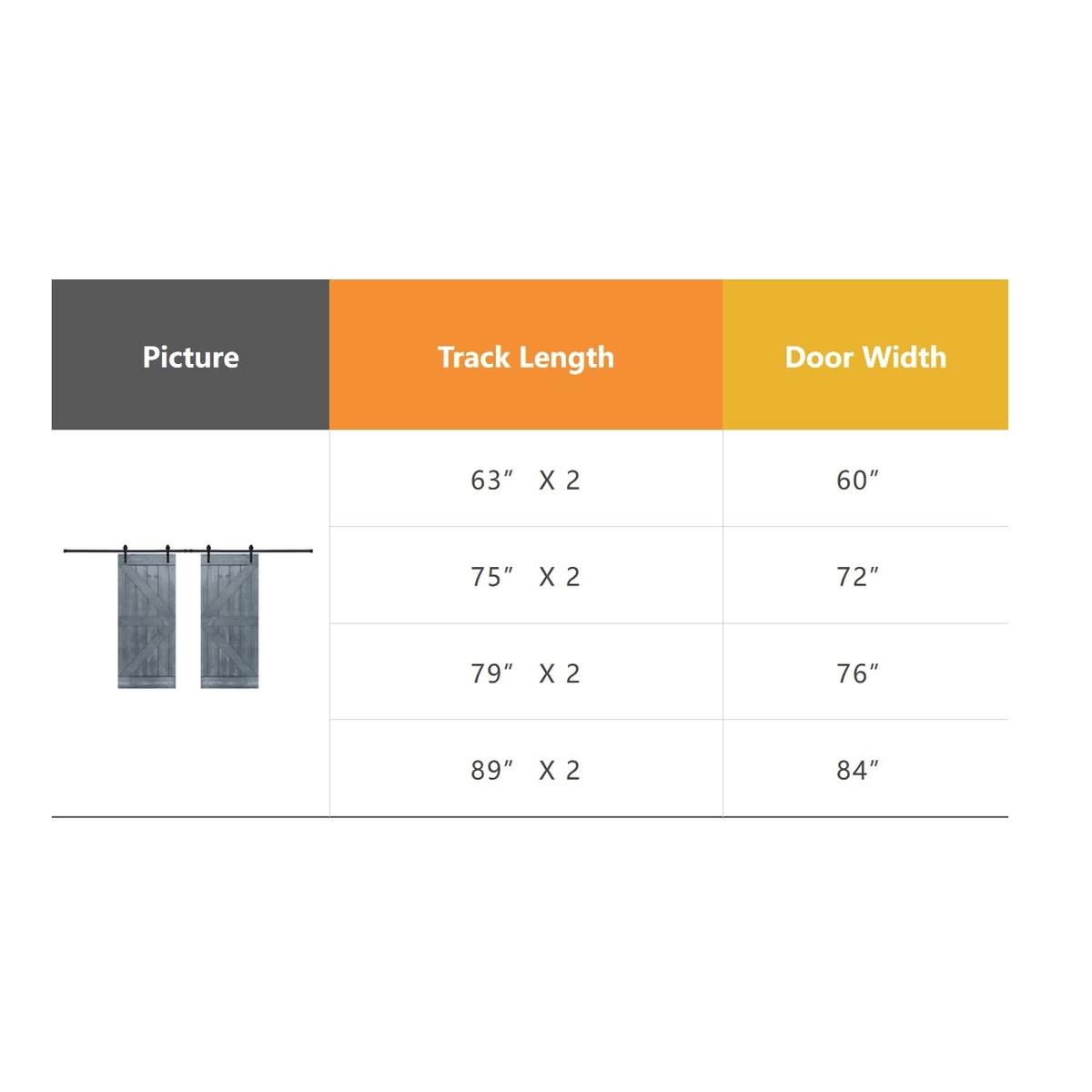 Paneled Wood Double Barn Door Set of 2 R516229