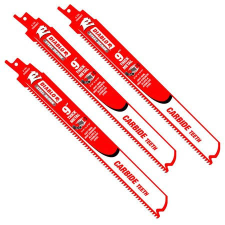 9 in. 8 TPI Steel Carbide Tipped Metal Cutting Reciprocating Blade (3-Pack) P530