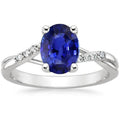 Oval Cut Blue Sapphire Engagement Ring Y620571