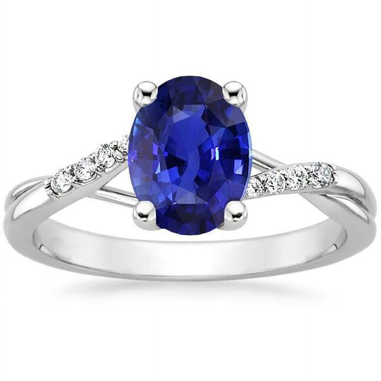 Oval Cut Blue Sapphire Engagement Ring Y620571