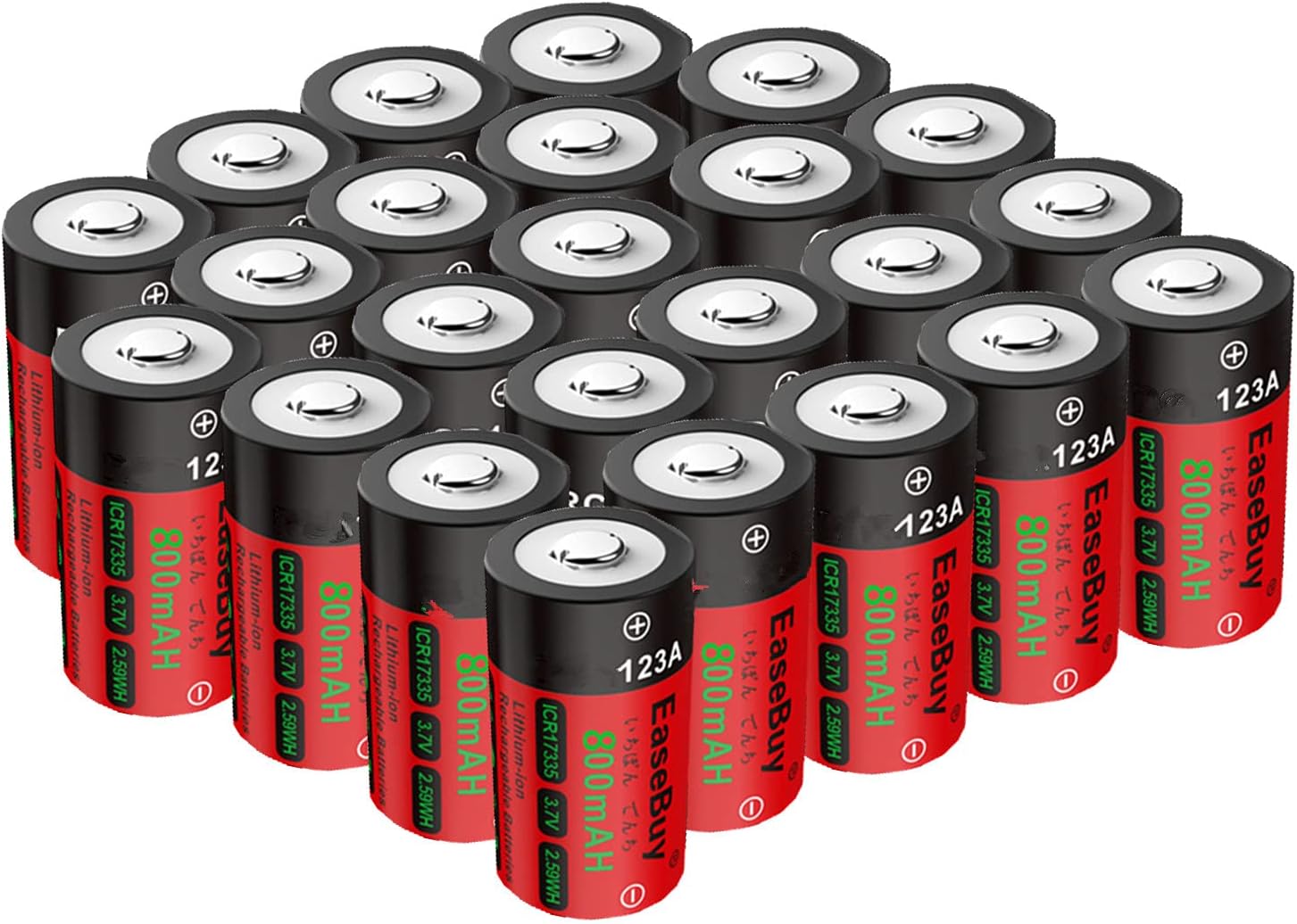 Rechargeable 123A Batteries 16 Pack with Charger K943