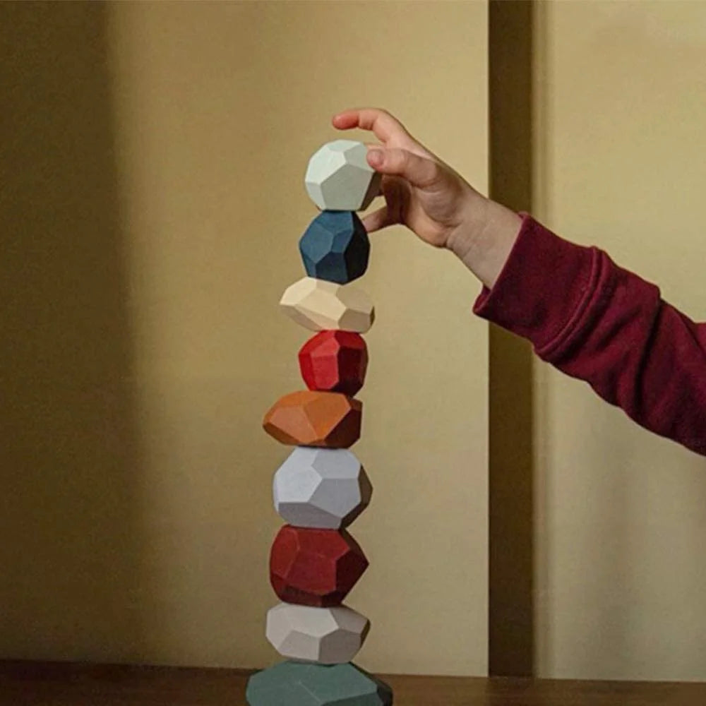 20PCS Wooden Balancing Stacking Stones Building Blocks Set E84363