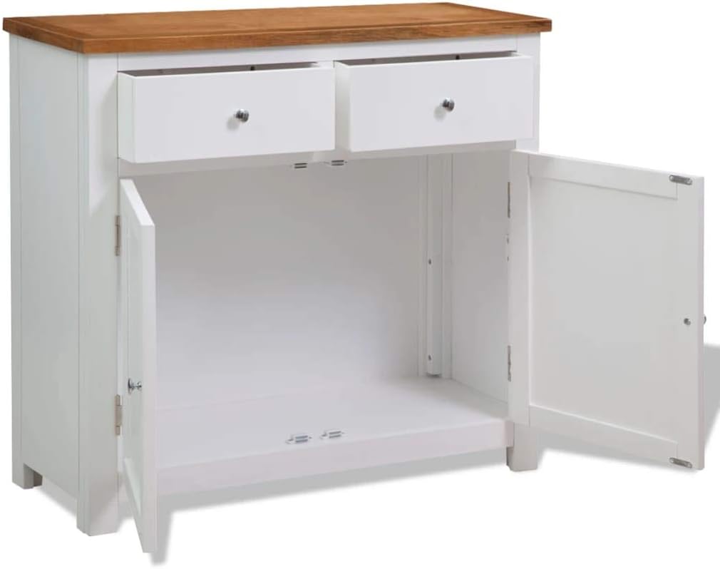 Oak Top Wooden Buffet Sideboard Storage Cabinet with 2 Drawers H2264