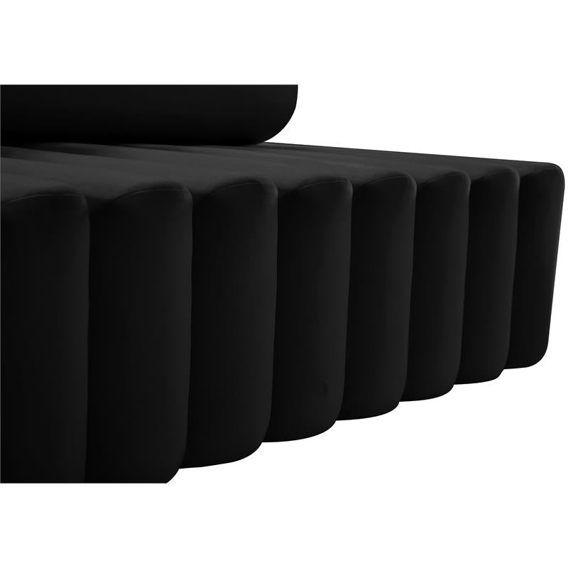 Black Velvet Upholstered Sofa D225564
