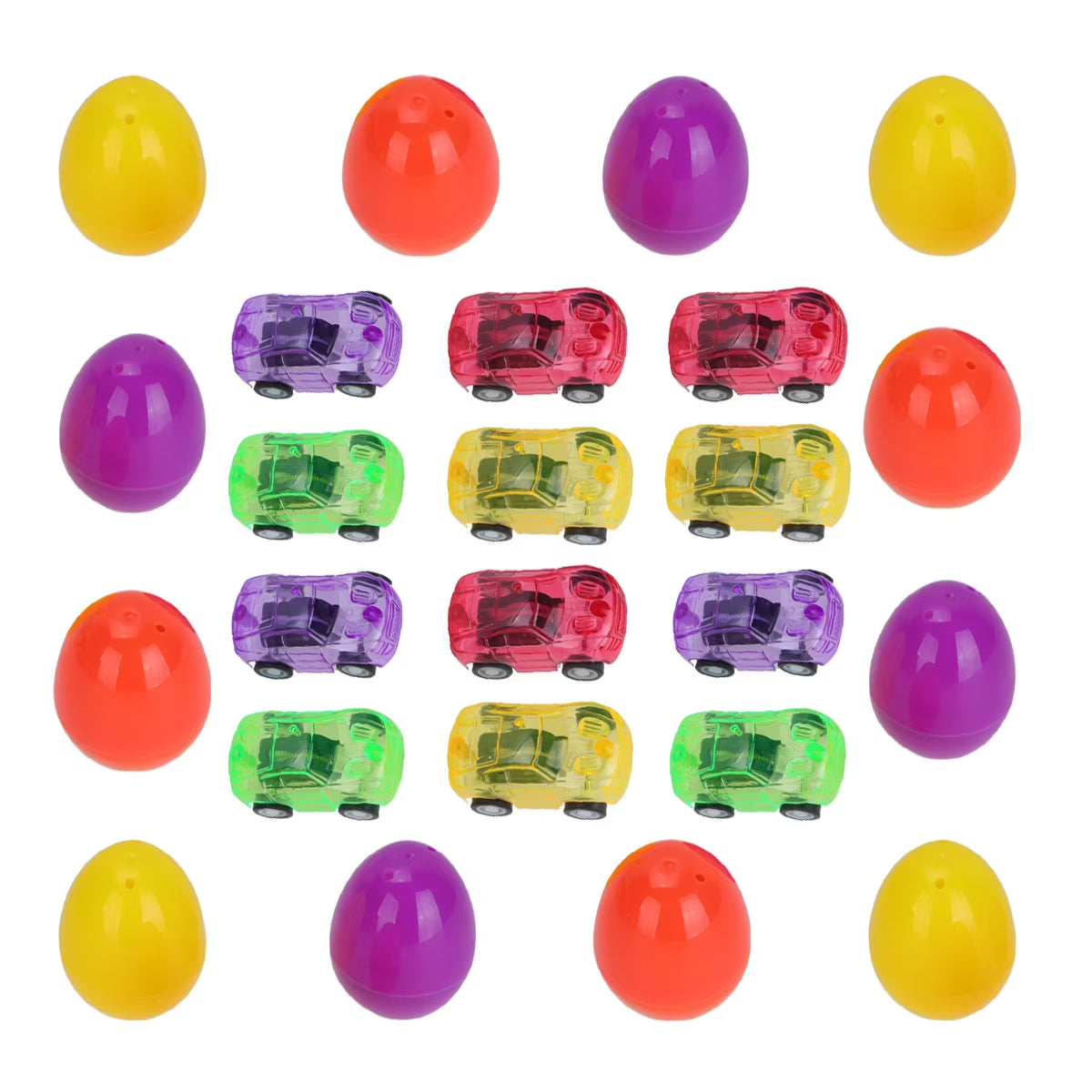 12 Set Easter Surprise Egg and Car Toy for Children Toddlers B922916