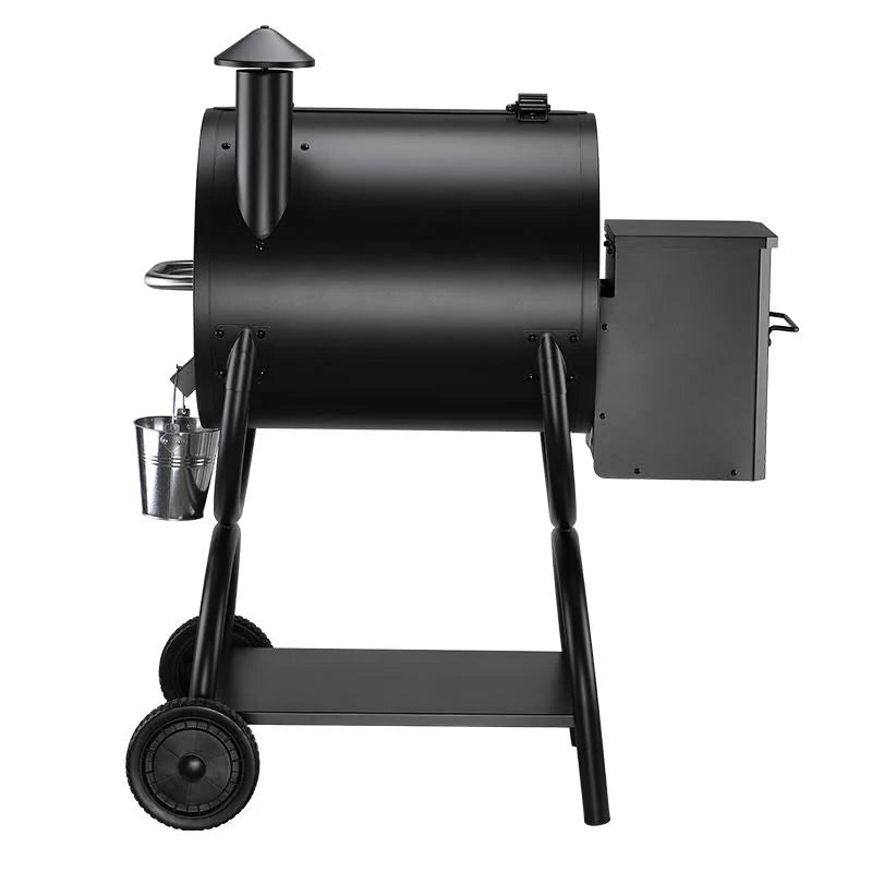 Black Wood Pellet Grill and Smoker 7-in-1 BBQ T8473