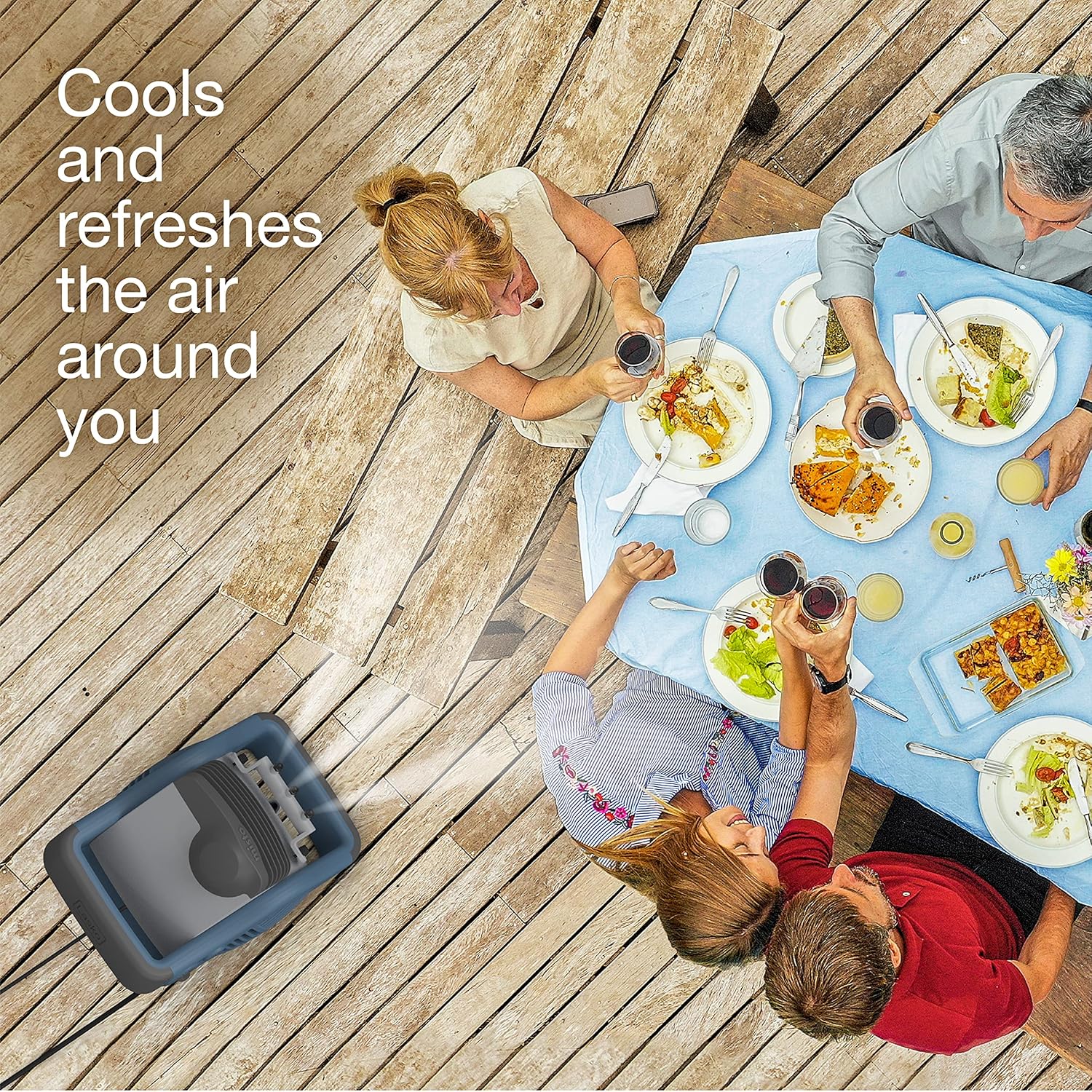 Blue Outdoor Misting Fan H5544