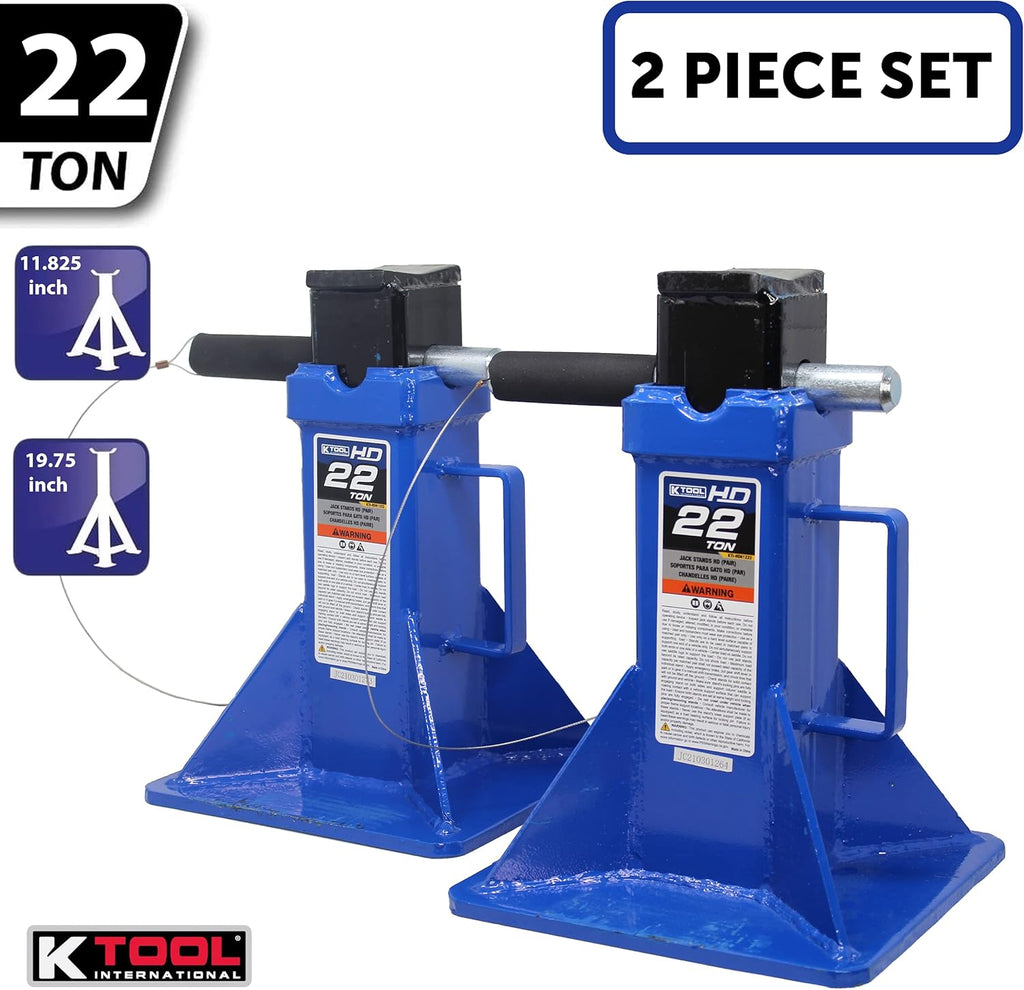 3 Ton Jack Stands Pair, Height Ranges 11 2/5" to 16 7/10", Pack of 2 A8103