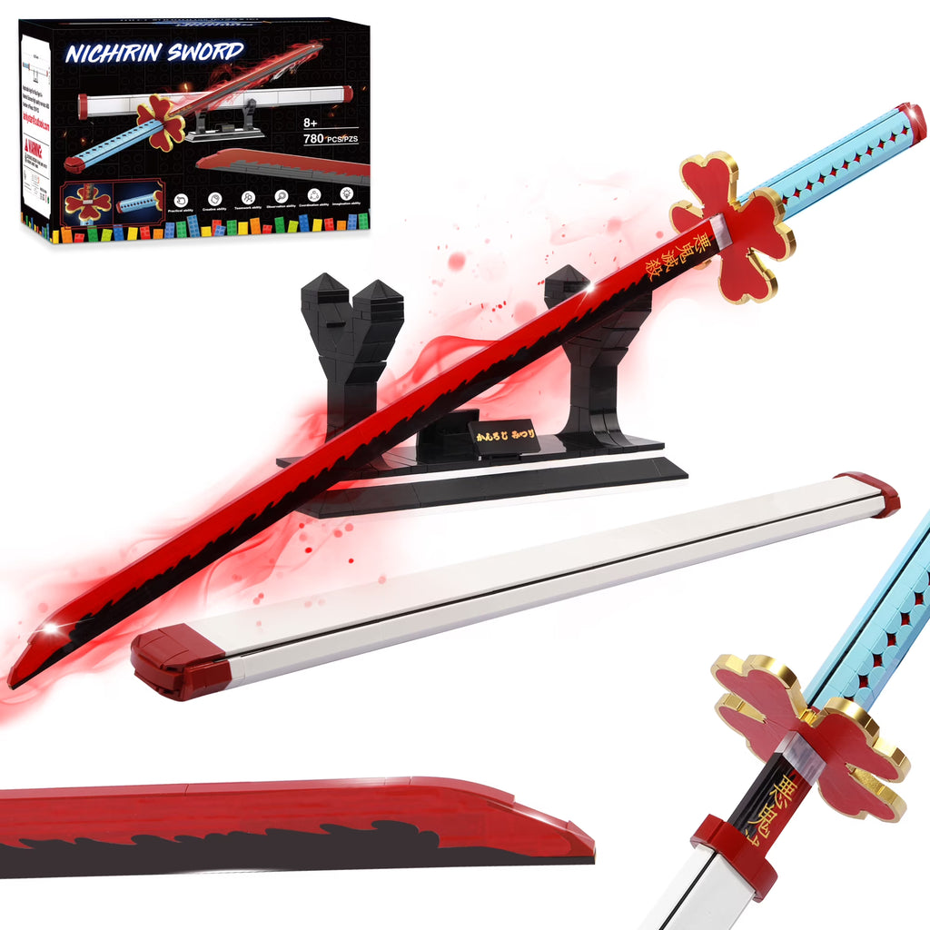 780 Pcs Katana Building Block Sword with Scabbard and Stand P4824