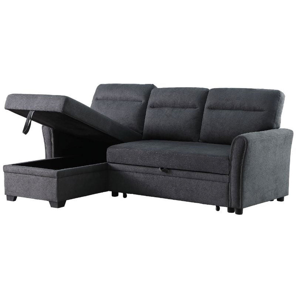 Dark Gray Fabric Sectional Sofa Sleeper Bed D746674