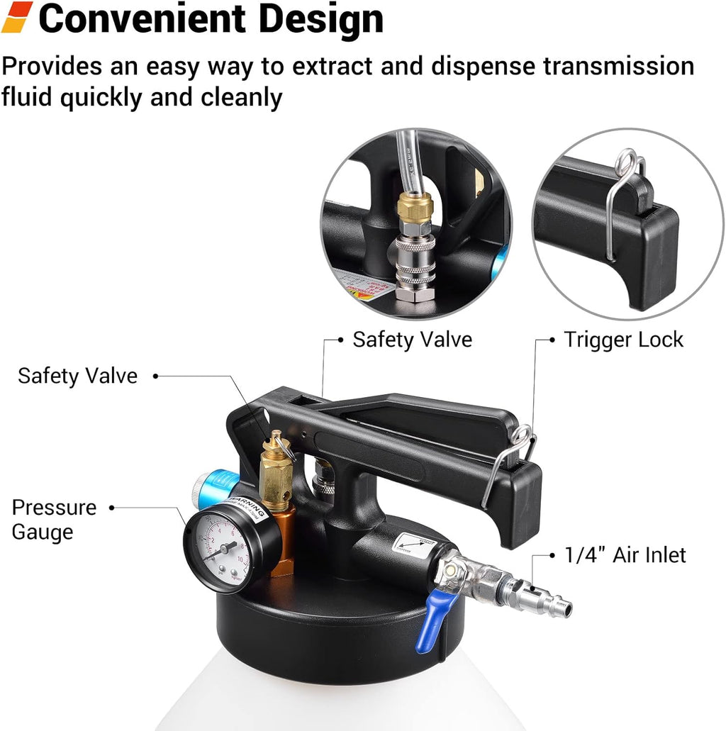 6L Automatic Transmission Fluid Pump Fluid Evacuator and Dispenser with 8 Adapters D5829