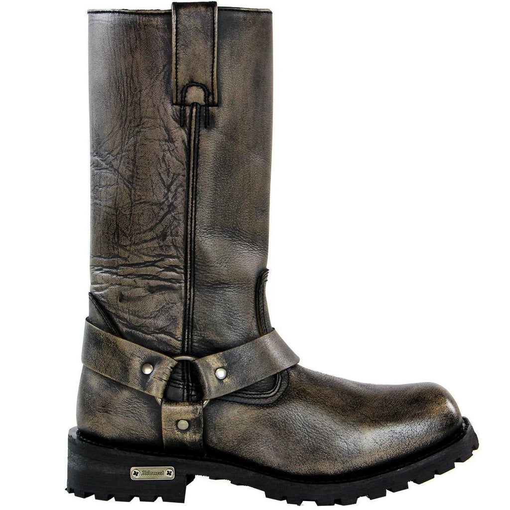 Distressed Brown Motorcycle Leather Boots W91195