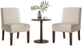 Beige Fabric Accent Chair with Wood Frame V14298