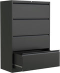 4 Drawer Metal Lateral File Cabinet with Lock P63090