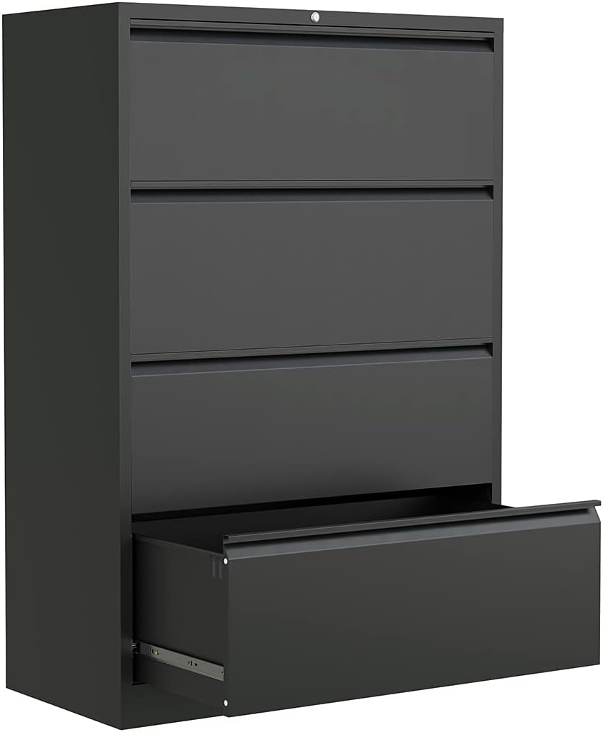 4 Drawer Metal Lateral File Cabinet with Lock P63090