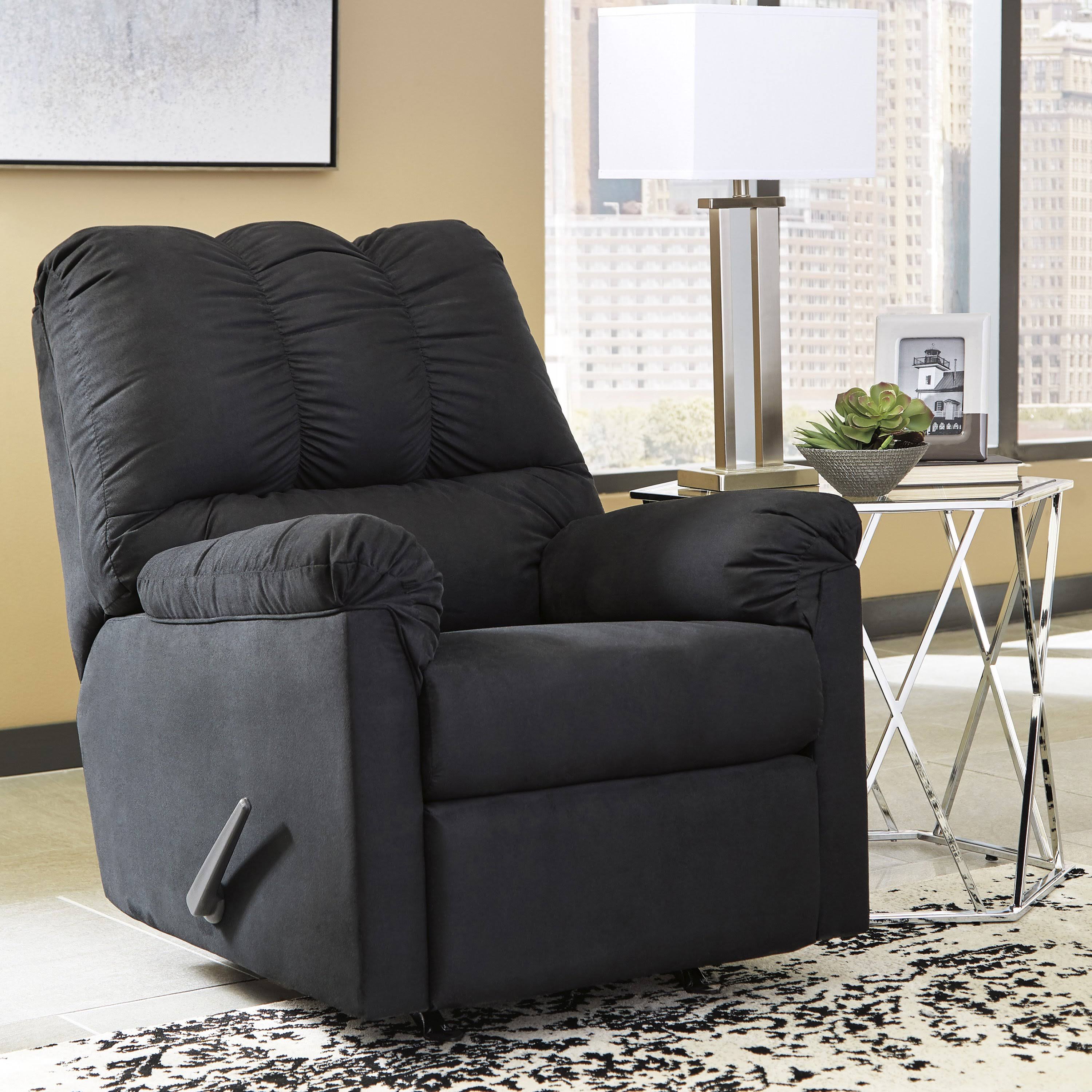 Black Microfiber Rocker Recliner C493