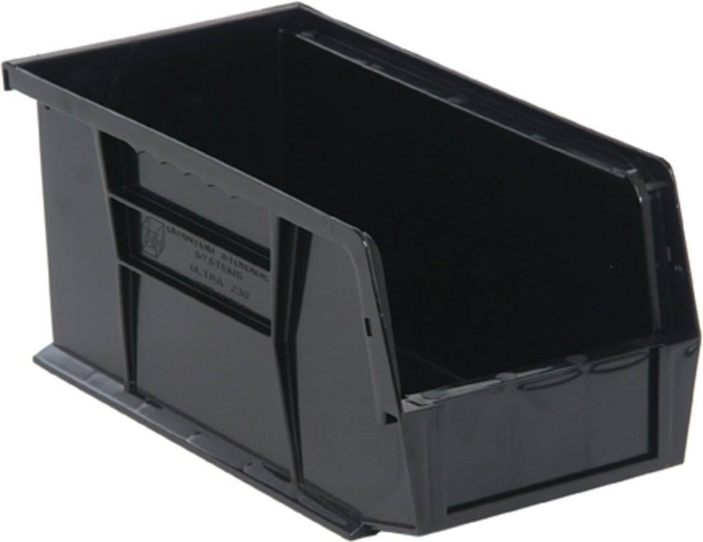 Plastic Storage Stacking Bin, Black, Case of 12 Y234248