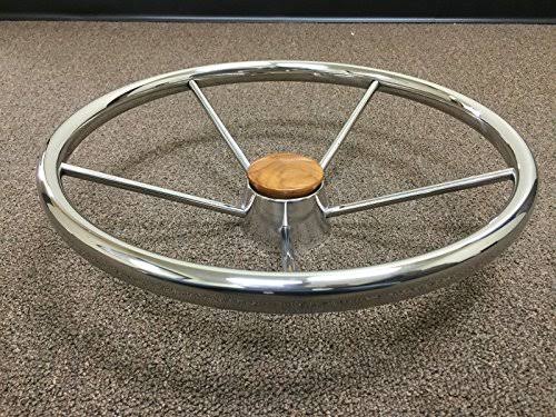 SS304 Five Spoke Steering Wheel with Teak Cap J438