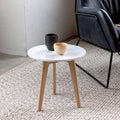Round Marble End Table with Solid Oak Legs C363220