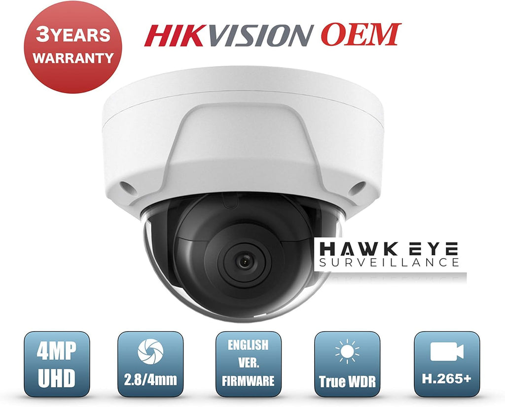 4MP PoE Security IP Camera Mini Dome with Night Vision 2.8mm Fixed Lens H.265+ T4648