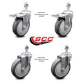 Set of 4 Black Swivel Threaded Stem Caster Wheels U728