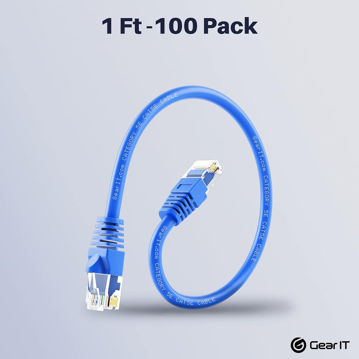 Blue Snagless RJ45 Ethernet Patch Cable 100-Pack 1 Foot Y6460