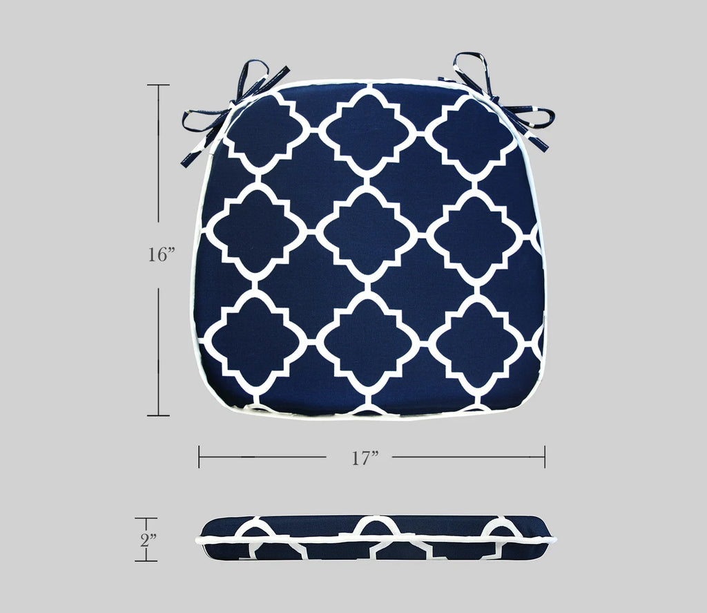 Blue Geometric Outdoor Seat Pads, Pack of 2 S297