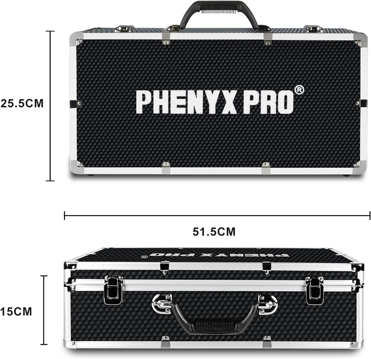 Large Size Carrying Case with Pre-Diced Foam, Aluminum Alloy, Pack of 2 N878