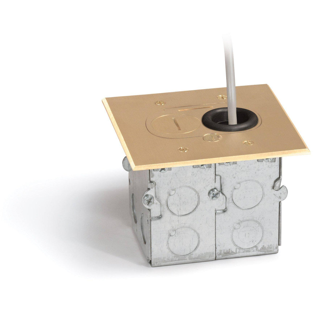 Brass Recessed Hybrid Single Gang Floor Box Y382