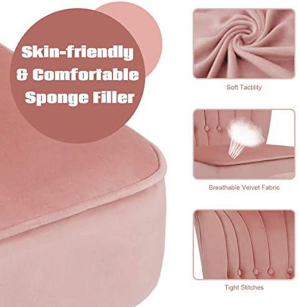 Velvet Accent Chair Ottoman Set H5429