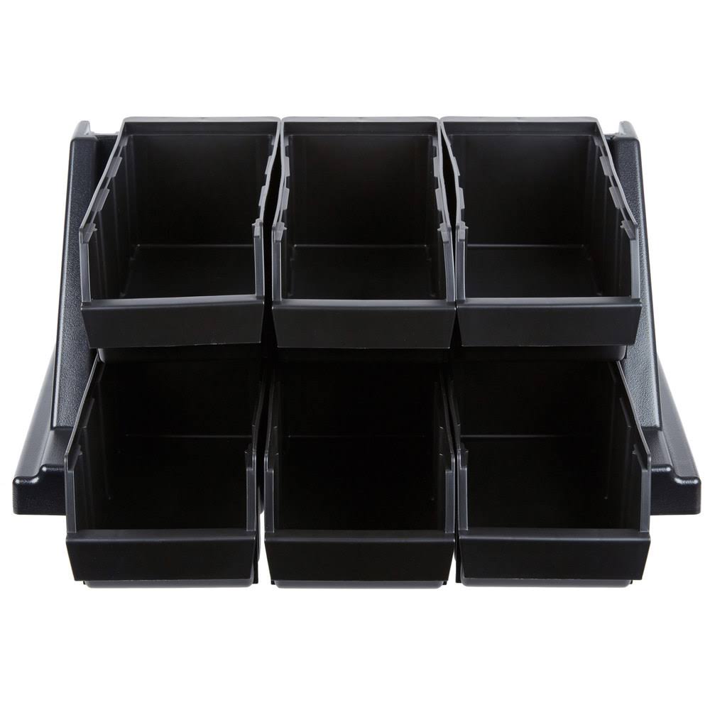 Black 6-Bin Organizer Rack E972