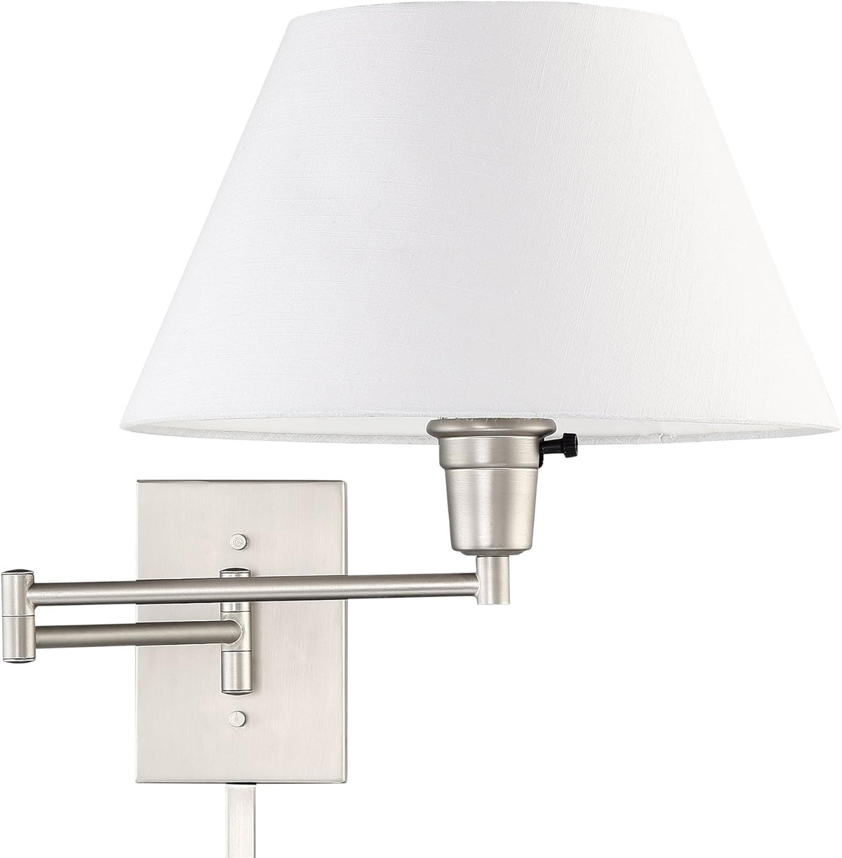 13 Swing Arm Wall Lamp with Fabric Shade, Black Finish, 2-Pack Q70174