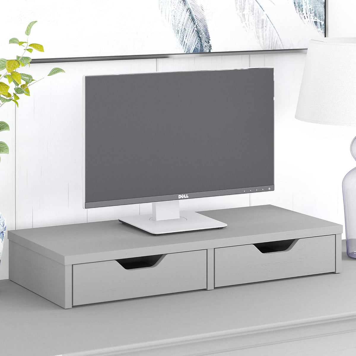 Desktop Organizer with Drawers, Cape Cod Gray G544