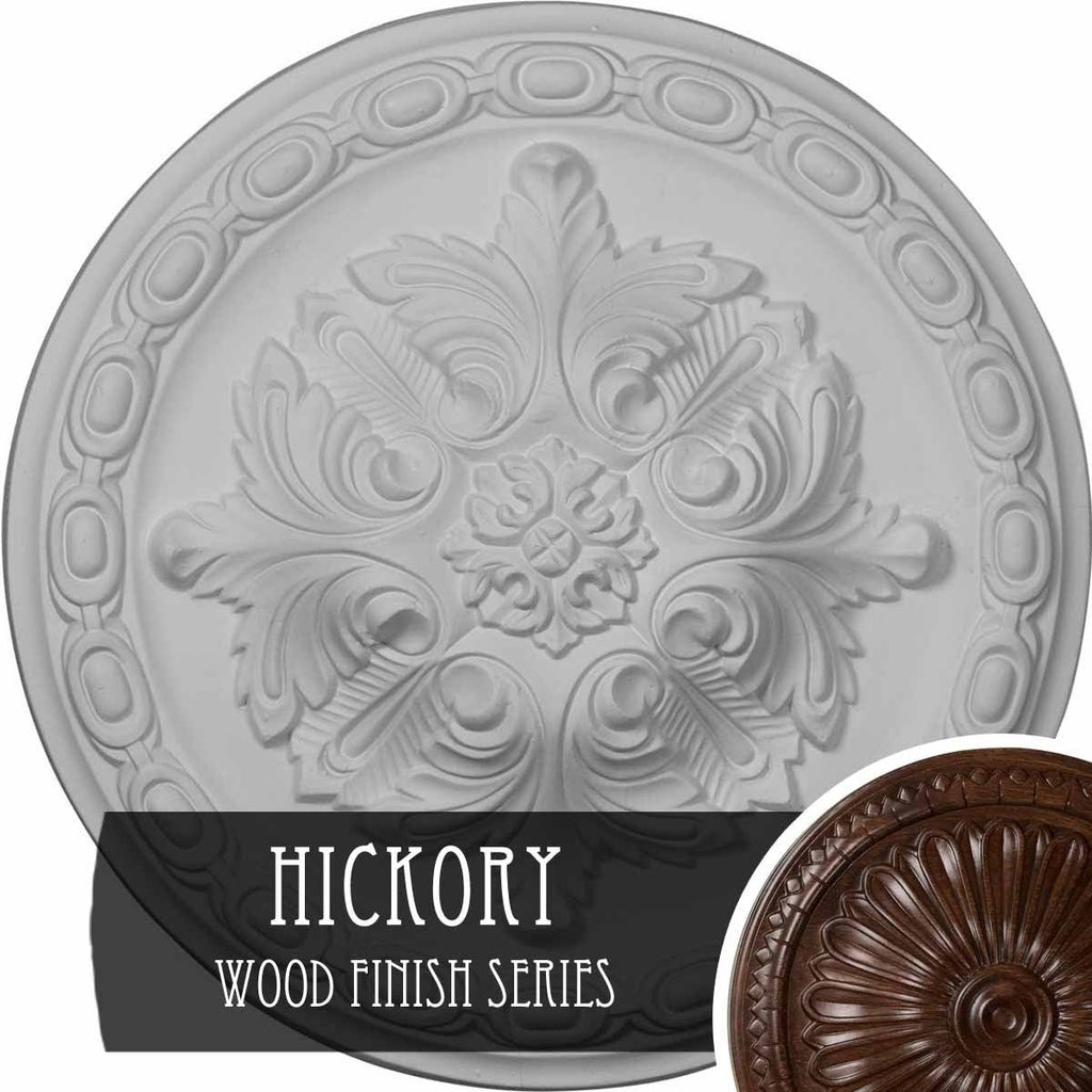 Hand-Painted Hickory Acanthus Ceiling Medallion J51005