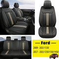 Front Seat Covers Faux Leather Pickup Trucks Seat Protectors (Black+Grey) Y632830