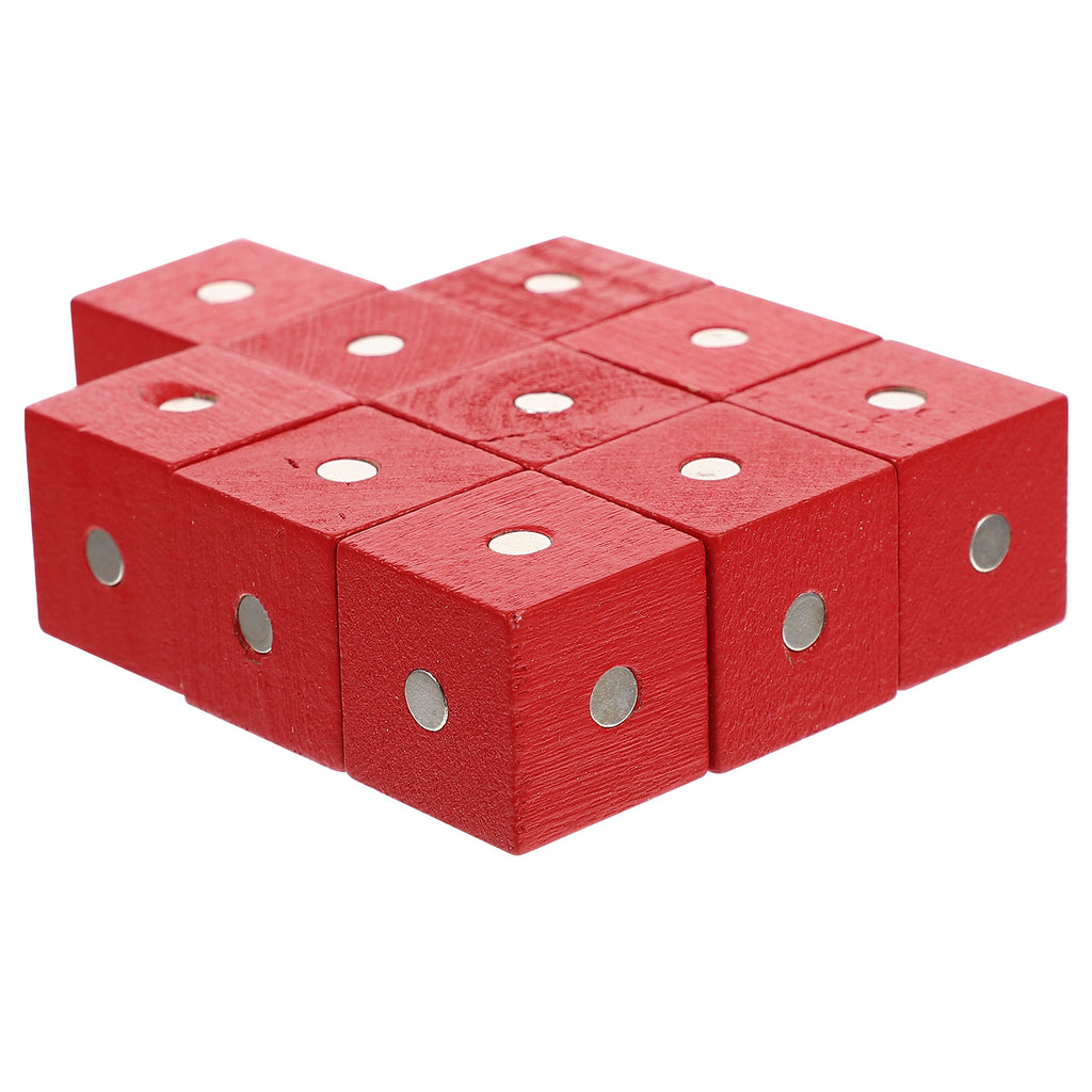 10pcs Wooden Magnetic Cubic Blocks Building Toy R4128