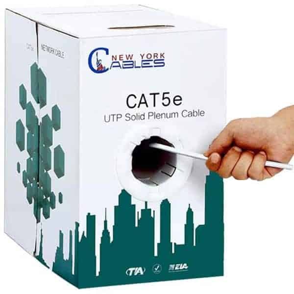 White Plenum Cat5e 1000ft 24AWG UTP Cable R11392