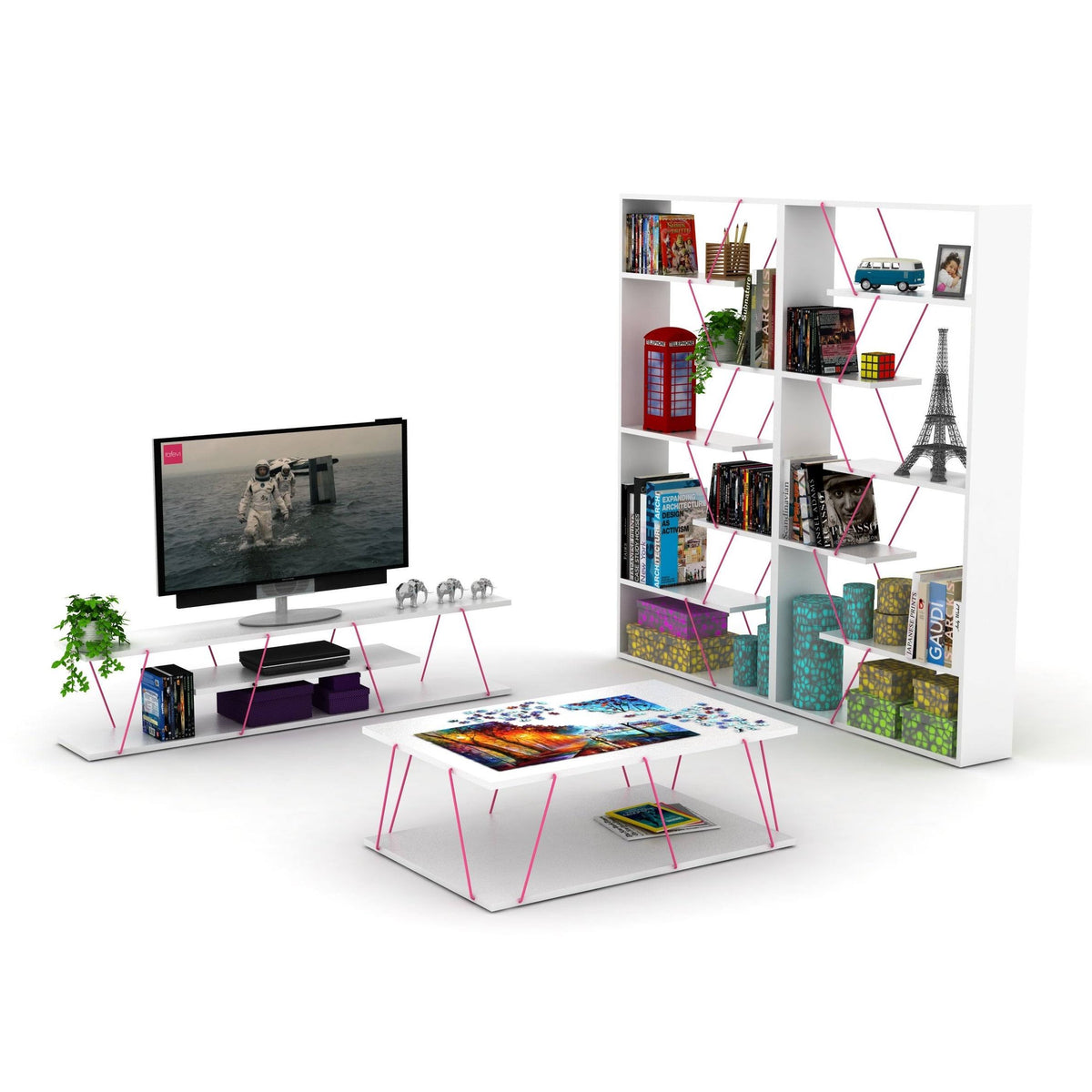 Chrome Bookcase with Adjustable Shelves O339