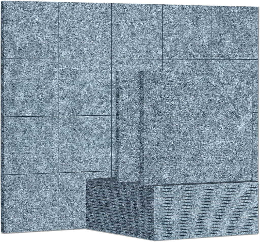 12 x 12 x 0.3 Inches Pack of 20 Sound Absorbing Panels Gray F406