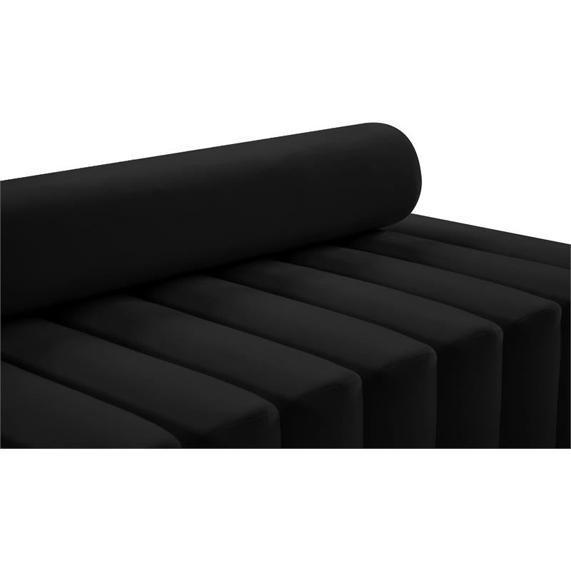 Black Velvet Upholstered Sofa D225564