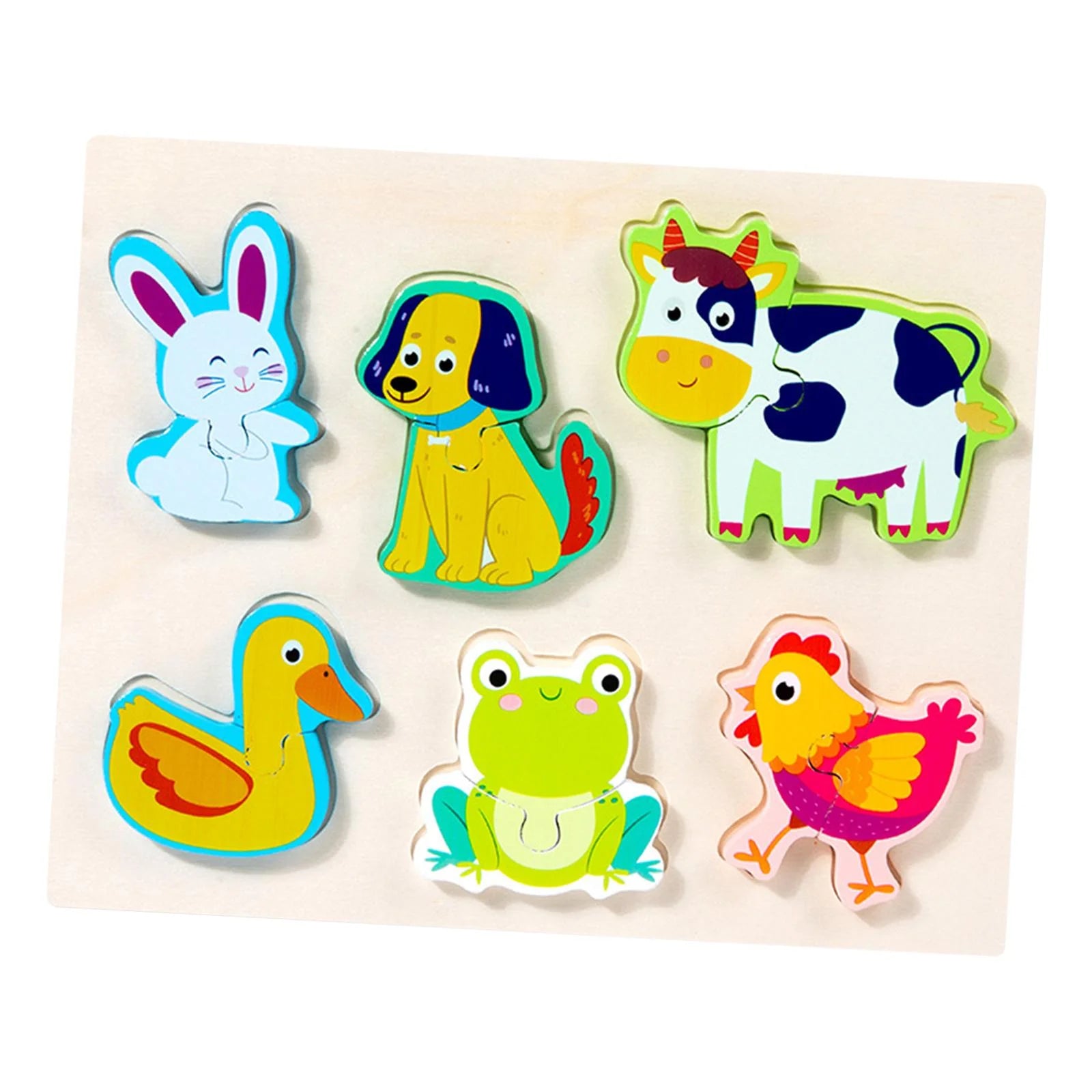 Wooden Puzzle Educational Toys Colors and Shapes Cognition Montessori Toys for 1 2 3 Year Old Girls Boys Animal P363