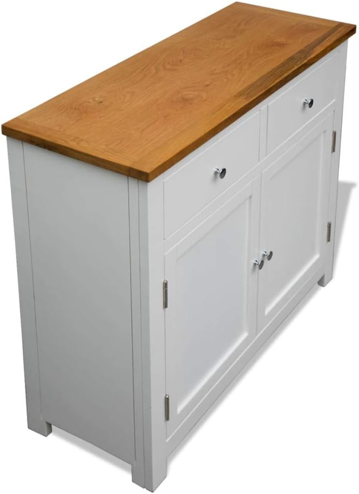 Oak Top Wooden Buffet Sideboard Storage Cabinet with 2 Drawers H2264