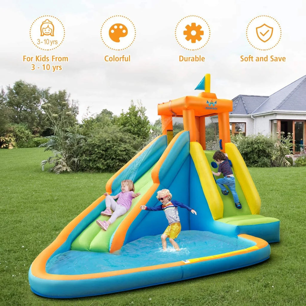 Inflatable Water Slide with Blower and Splashing Pool R91001