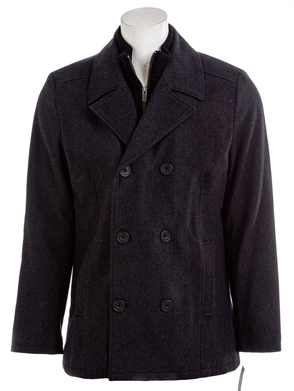 Mens Double Breasted Wool Blend Peacoat Y6239