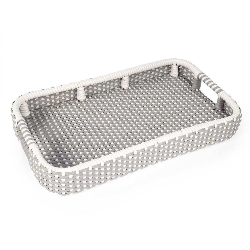 Grey & White Rattan Bar Cart Z8547